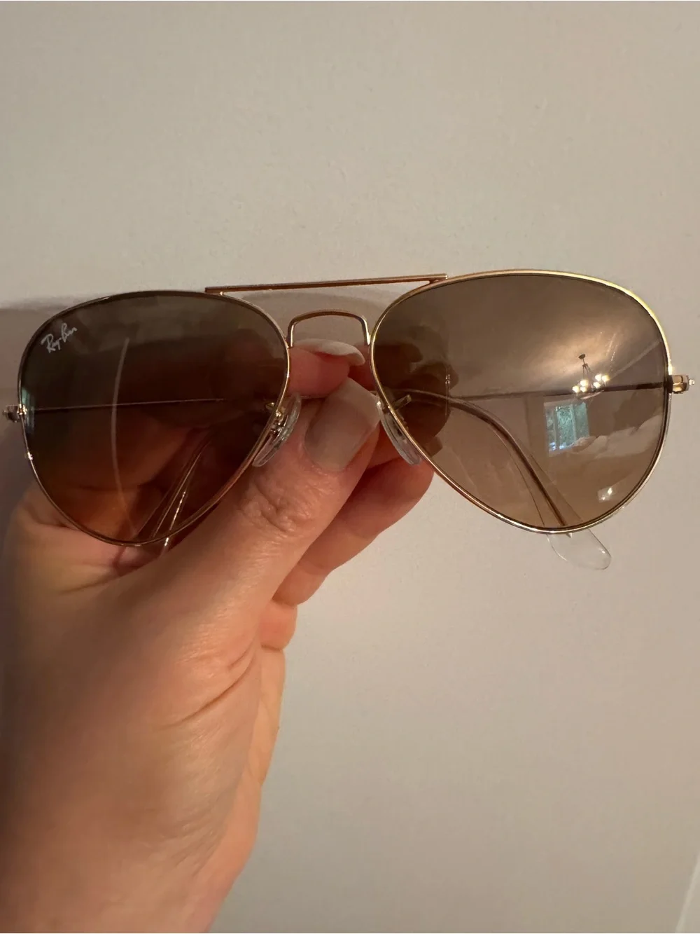 Ray-Ban Gold Frame Brown Gradient Aviator Sunglasses with Case for kids
